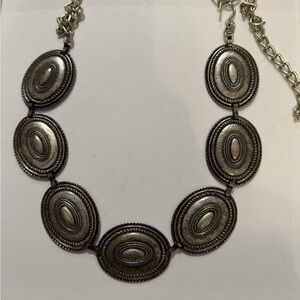 BN Western Silver-Tone Metal Adjustable Chain Belt, Sz Sm/Med